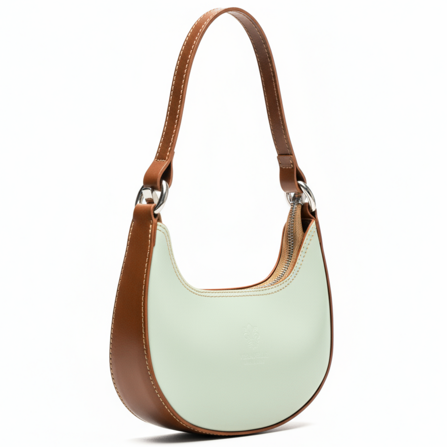 Lyra - Genuine Italian Leather Crescent Half-Moon Shoulder Bag Handmade in Florence Tuscany