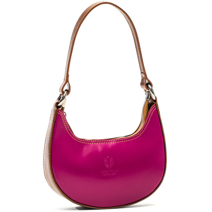 Lyra - Genuine Italian Leather Crescent Half-Moon Shoulder Bag Handmade in Florence Tuscany
