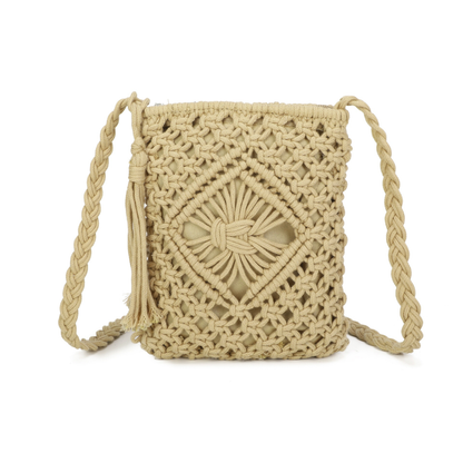 Gurana Crochet Crossbody Bag for Women – Small Summer Holiday Shoulder Bag with Tassel Detail and Long Strap – Capri