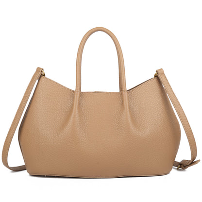 Small Faux Leather Soft Top Handle Bag with Detachable Inner Pouch & Crossbody Strap - Ruth