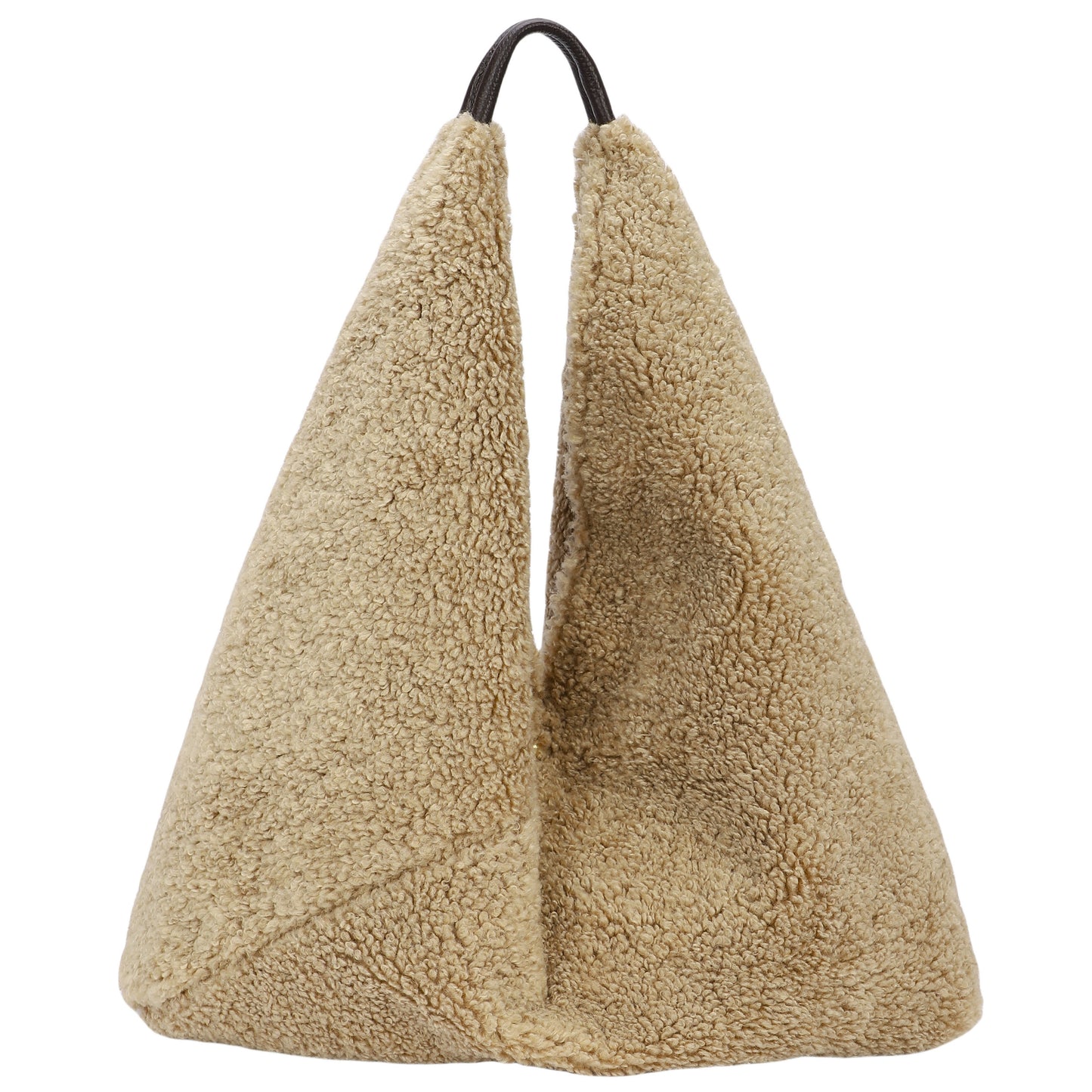 Soft Teddy Fleece Hobo Shoulder Bag with Snap Closure & Matching Pouch - Cosy Winter Tote Bag - Kristyna
