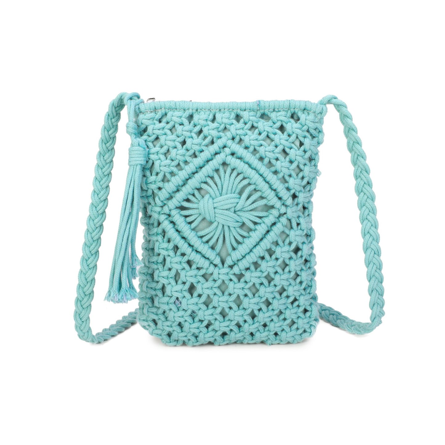 Gurana Crochet Crossbody Bag for Women – Small Summer Holiday Shoulder Bag with Tassel Detail and Long Strap – Capri