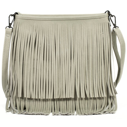 Dakota - Western Style Vegan Leather Tassel Fringe Shoulder Cross Body Bag