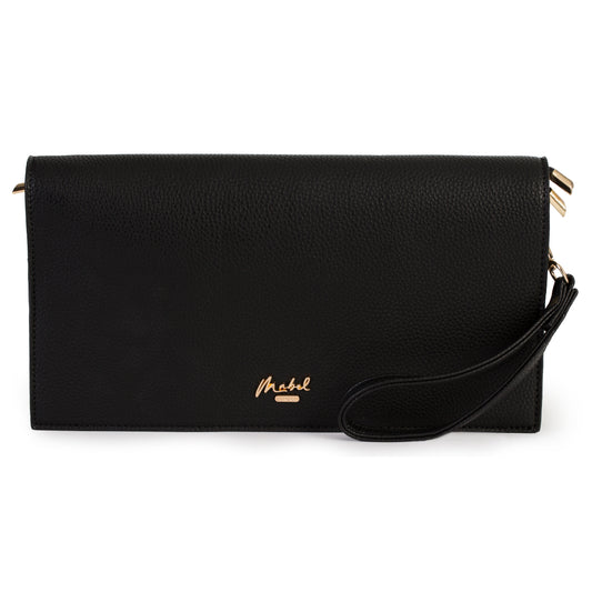 Mabel London Women’s Large Faux Leather Wristlet Clutch Bag – EVA | Multi-Pocket & Long Strap