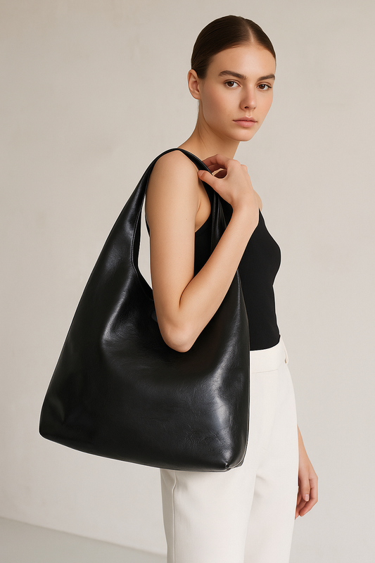 Kitty - Large Vegan Leather Slouch Shoulder Bag with Second Crossbody Bag