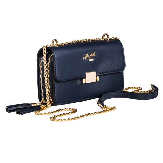 Vegan Leather Clutch with Multi Pockets & Chain - Skyla