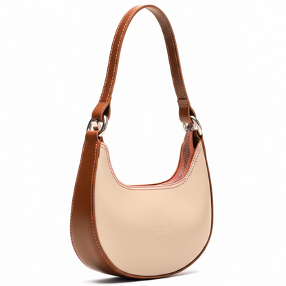 Lyra - Genuine Italian Leather Crescent Half-Moon Shoulder Bag Handmade in Florence Tuscany