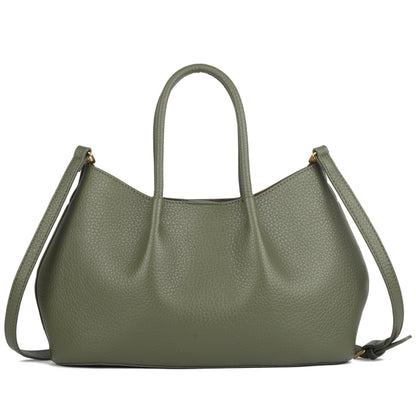 Small Faux Leather Soft Top Handle Bag with Detachable Inner Pouch & Crossbody Strap - Ruth