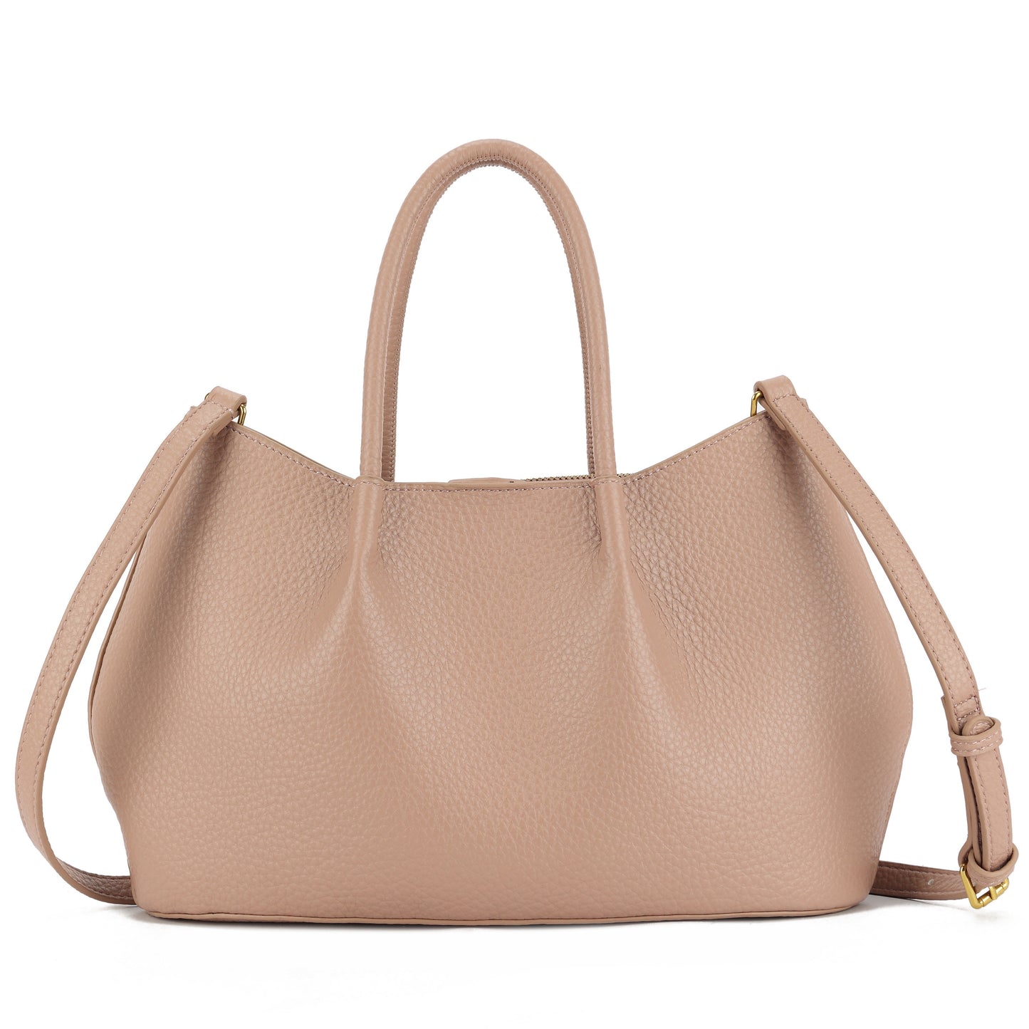 Small Faux Leather Soft Top Handle Bag with Detachable Inner Pouch & Crossbody Strap - Ruth