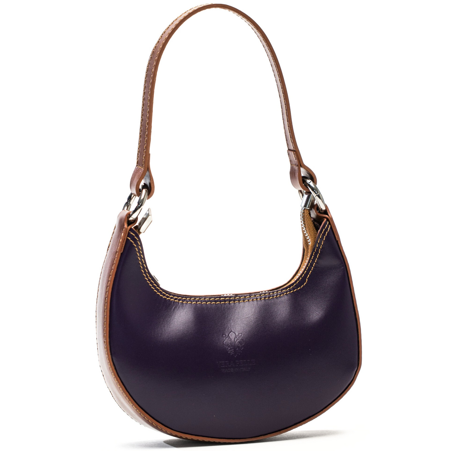 Lyra - Genuine Italian Leather Crescent Half-Moon Shoulder Bag Handmade in Florence Tuscany