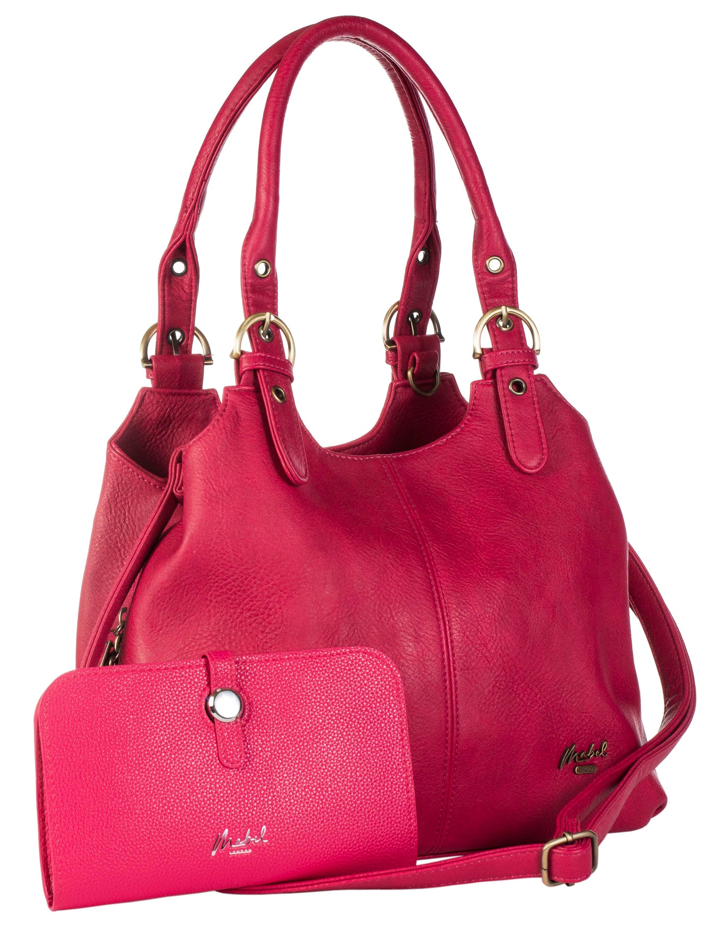 Amelia Ada - Vegan Leather Shoulder Handbag & RFID-Blocking Purse Wallet Set for Women