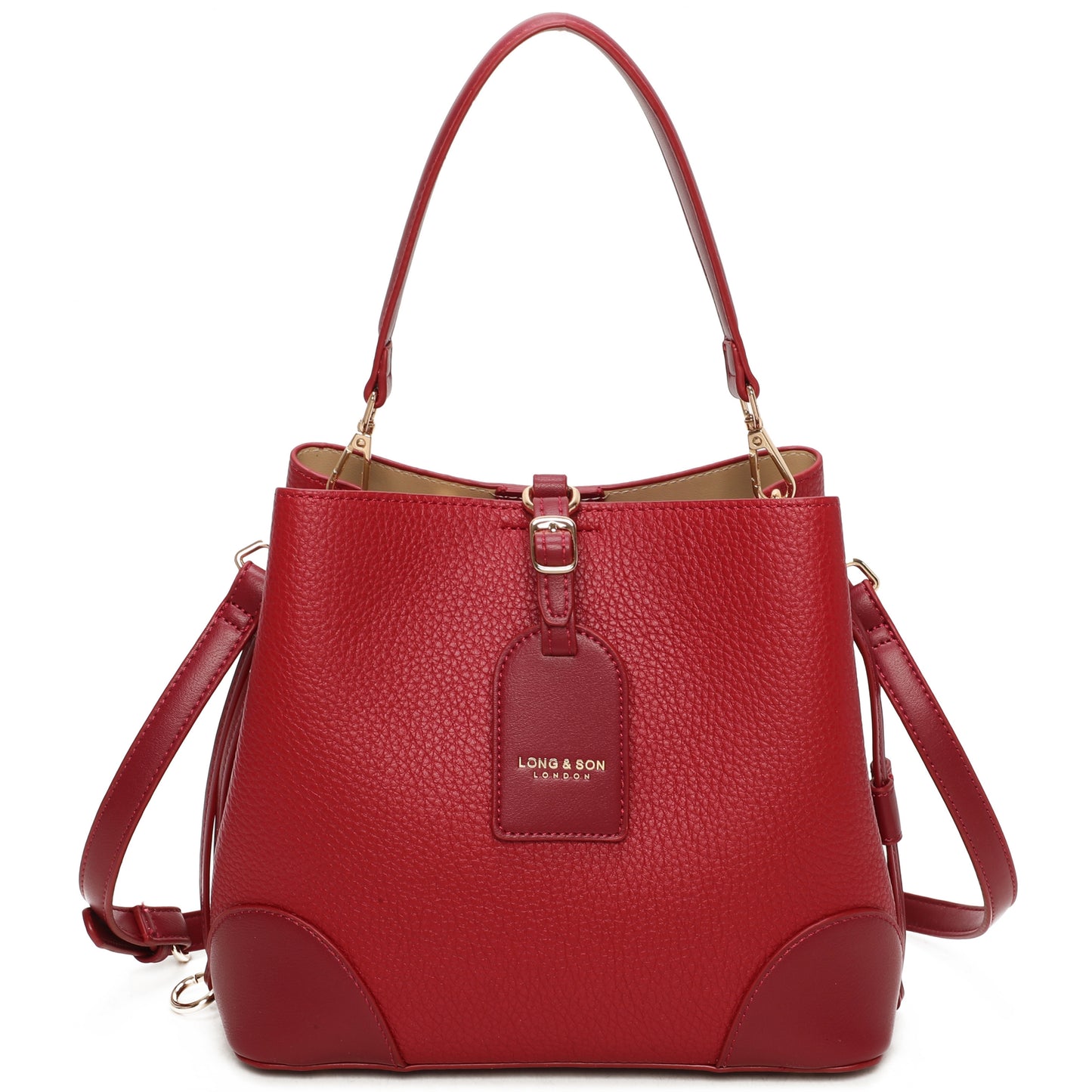 Faux Leather Top Handle Shoulder Bag - Leightweight Elegant Tote with Crossbody Strap & Multiple Compartments - Gabby