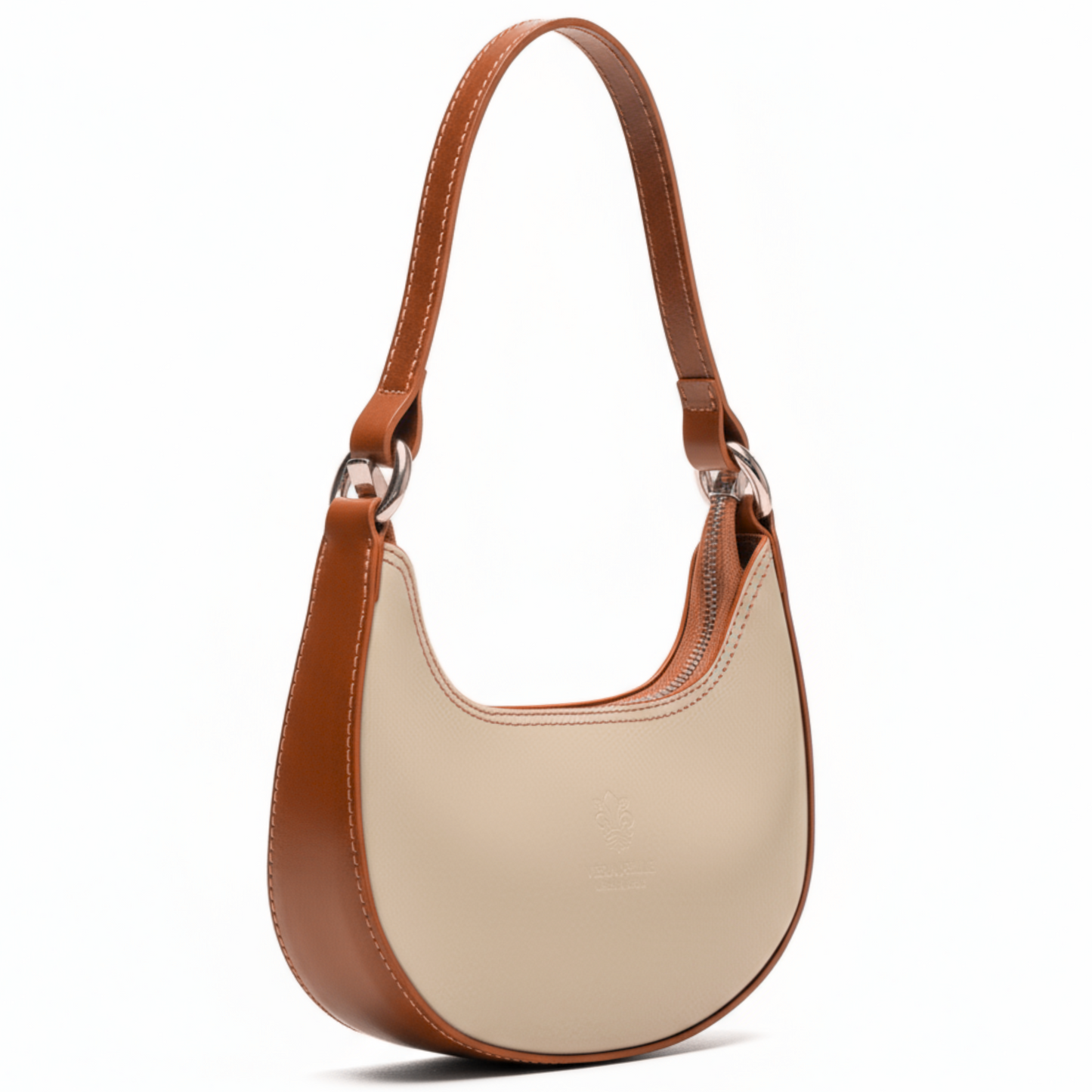 Lyra - Genuine Italian Leather Crescent Half-Moon Shoulder Bag Handmade in Florence Tuscany