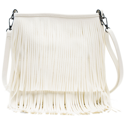 Dakota - Western Style Vegan Leather Tassel Fringe Shoulder Cross Body Bag