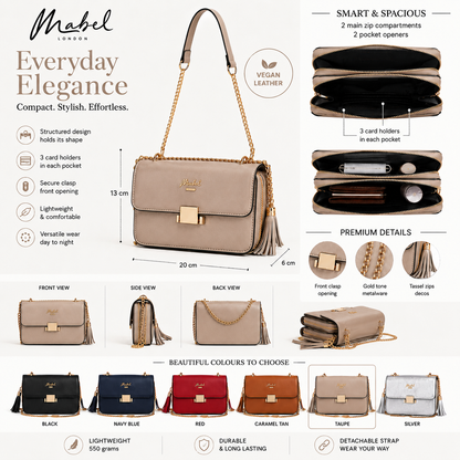 Skylar - Vegan Leather Party Wedding Clutch Bag with Detachable Crossbody Strap